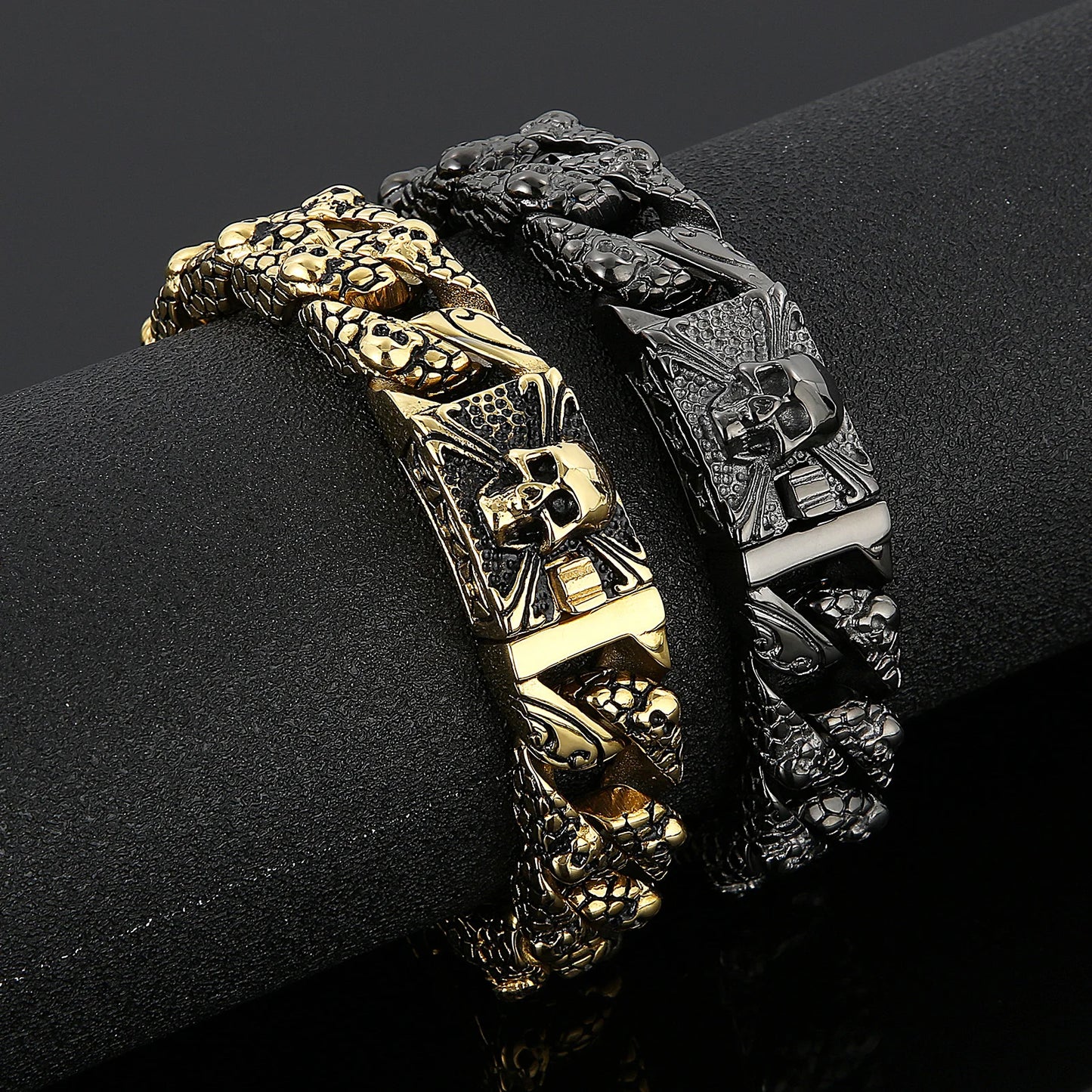Neo-Gothic Skeleton Charm Bracelet