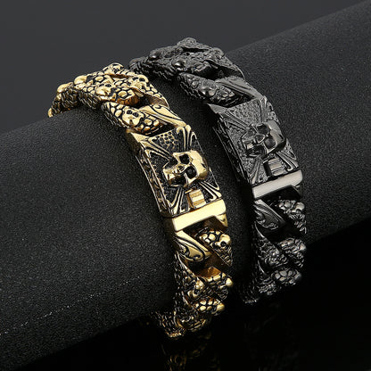Neo-Gothic Skeleton Charm Bracelet