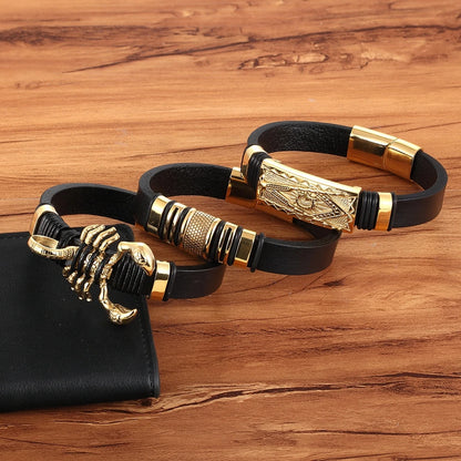 Luxury Business Braided Leather Bracelet