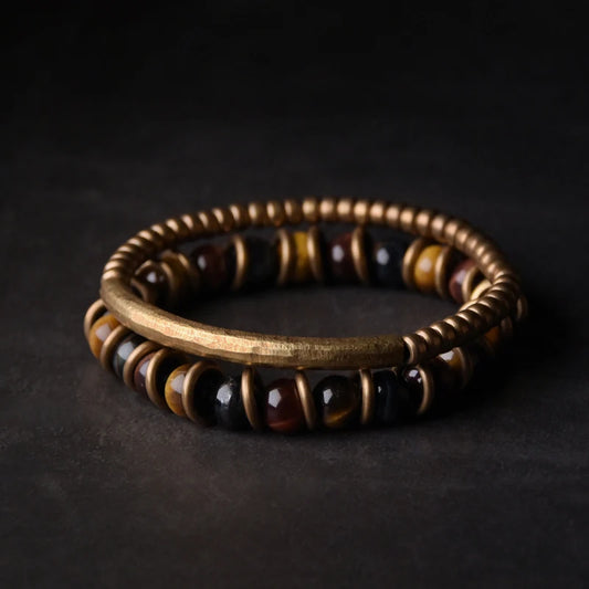 Vintage Colorful Tiger’s Eye Talisman Bracelet