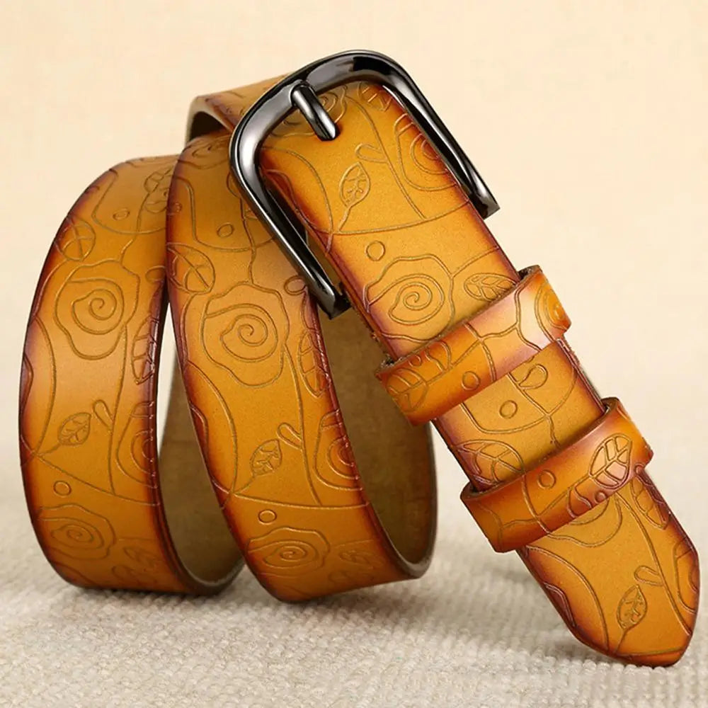 Floral Leather Belt