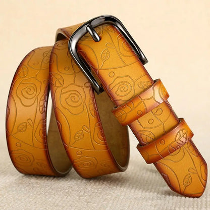Floral Leather Belt