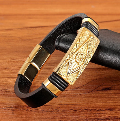 Luxury Business Braided Leather Bracelet