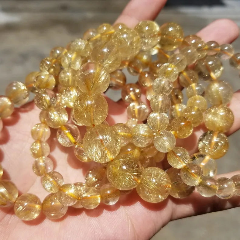 Gold Rutilated Quartz Bracelet