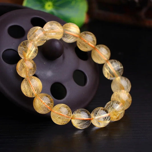 Gold Rutilated Quartz Bracelet