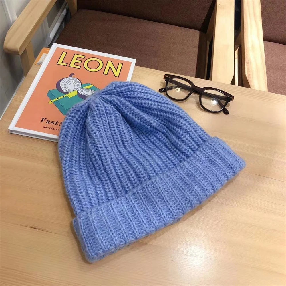 Knit Wool Blend Beanie