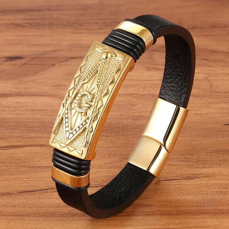 Luxury Business Braided Leather Bracelet