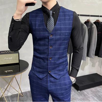 Luxury Plaid Groom Wedding Tuxedo