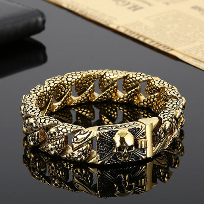Neo-Gothic Skeleton Charm Bracelet