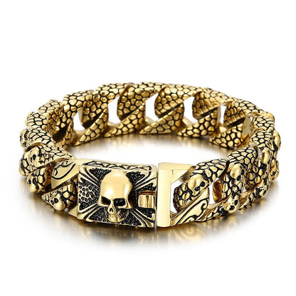 Neo-Gothic Skeleton Charm Bracelet