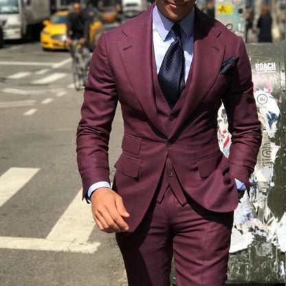 Classy Three-Piece Bridegroom Tuxedo