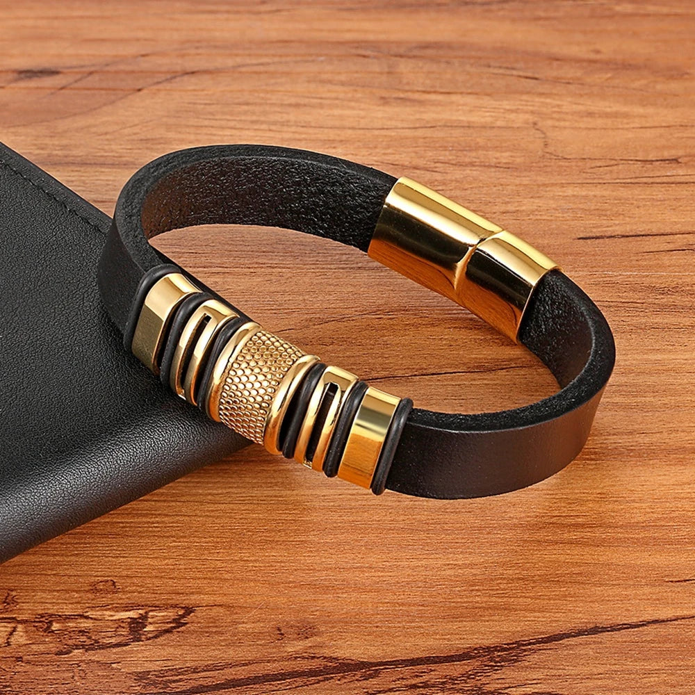 Luxury Business Braided Leather Bracelet