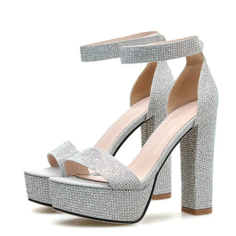 Rhinestone Platform Sandals