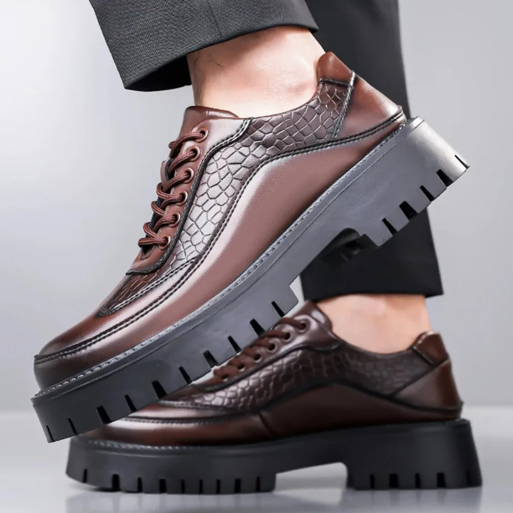 Brown Leather Retro Shoes