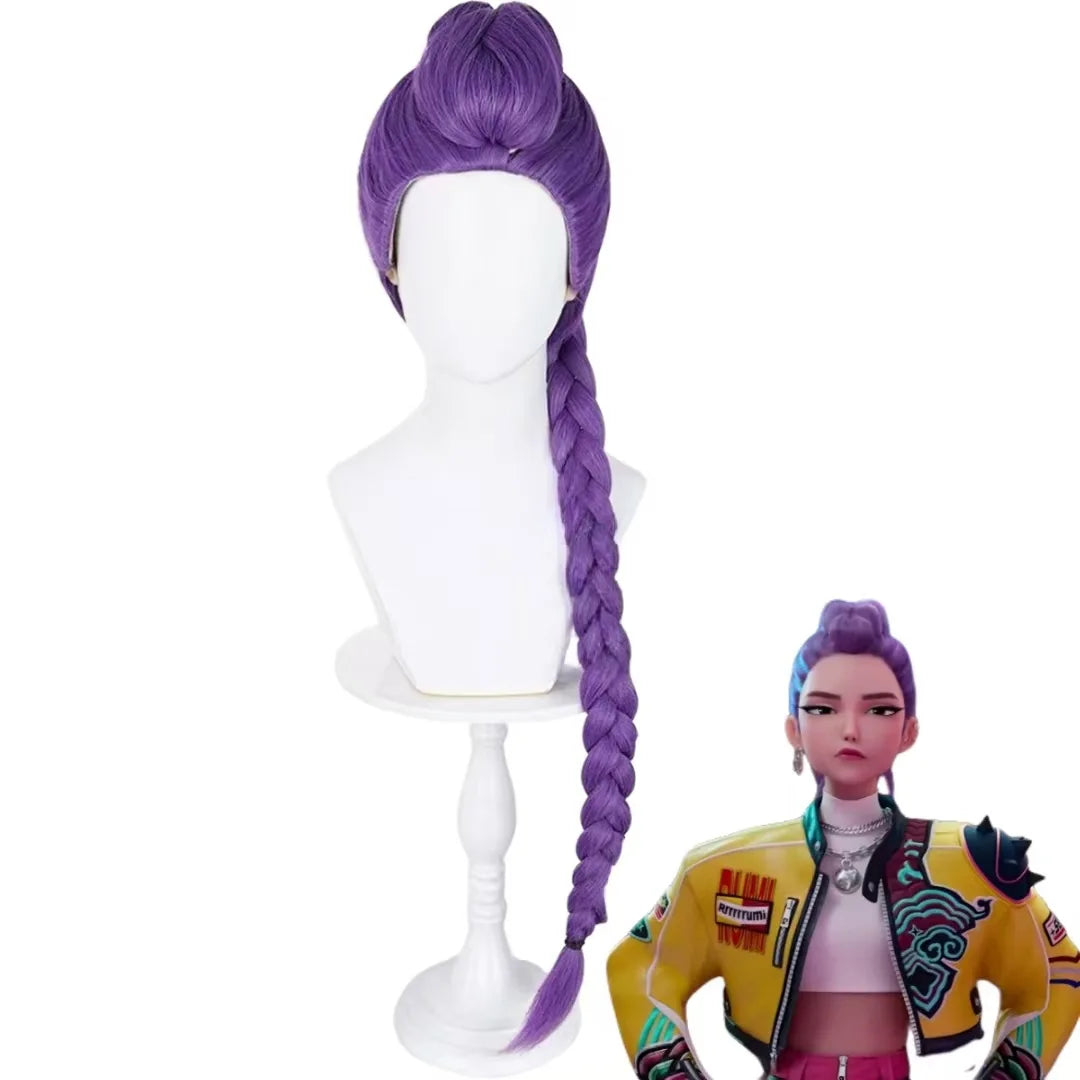 Kpop Rumi Purple Cosplay Wig Halloween