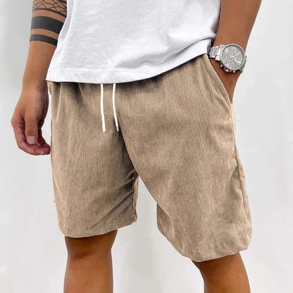 Corduroy Drawstring Casual Shorts