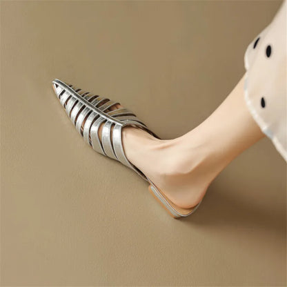 Leather Narrow Band Slippers