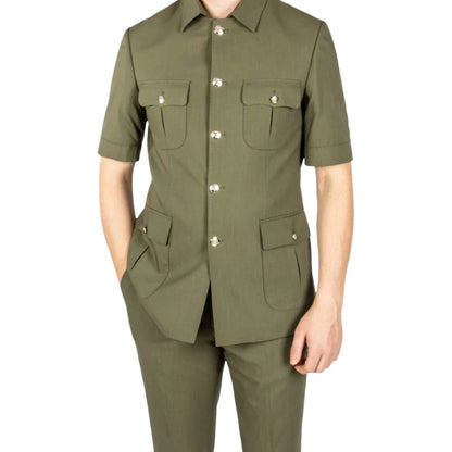 Light Purple Safari Folder-Lapel Suit