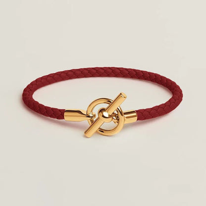 Executive Lock-Key Leather Bracelet