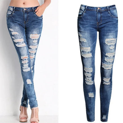 High Waist Ripped Skinny Jeans