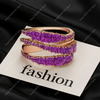 Purple Star Zircon Ring