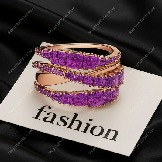 Purple Star Zircon Ring