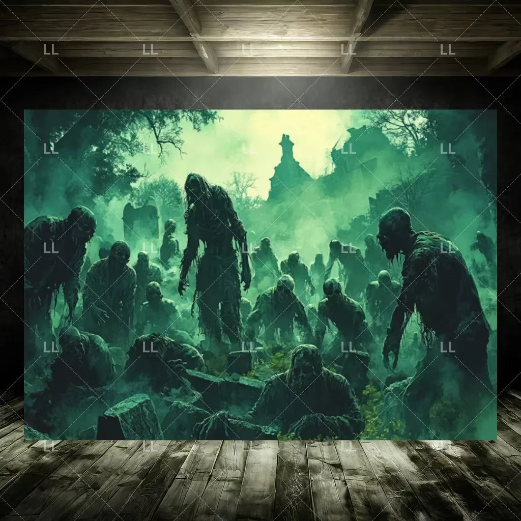 Zombie Explosion Halloween Photography Backdrop