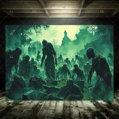 Zombie Explosion Halloween Photography Backdrop