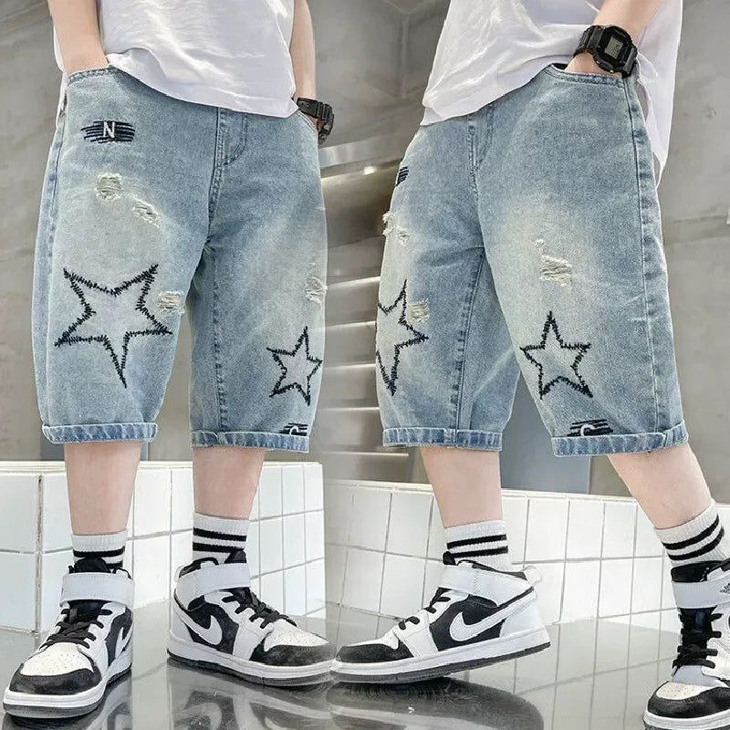 Kids Straight Denim Shorts