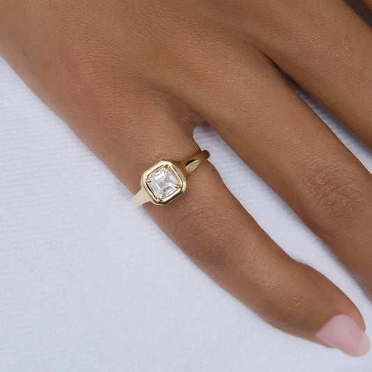 Oval CZ Adjustable Mood Ring