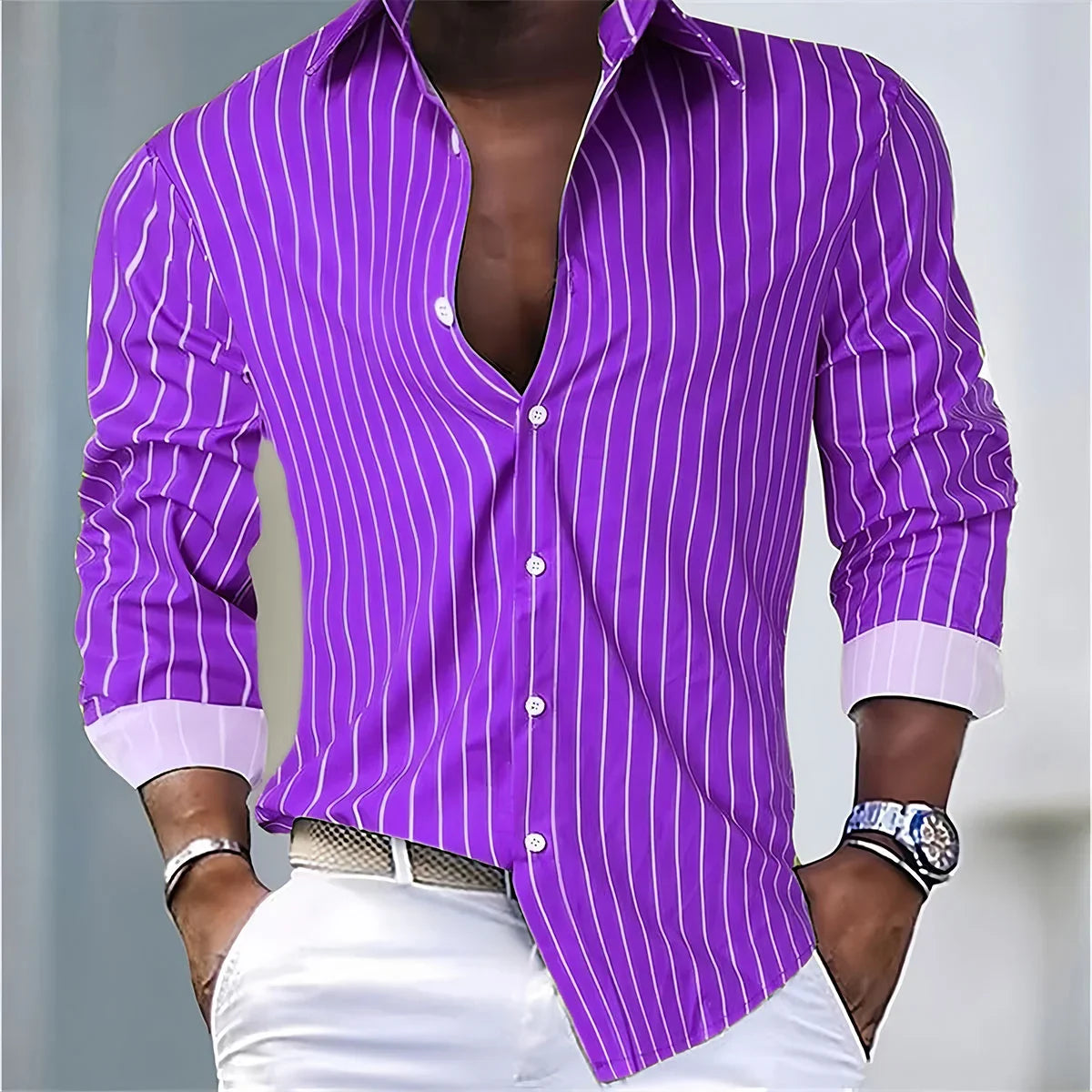 Striped Office Dress Shirt