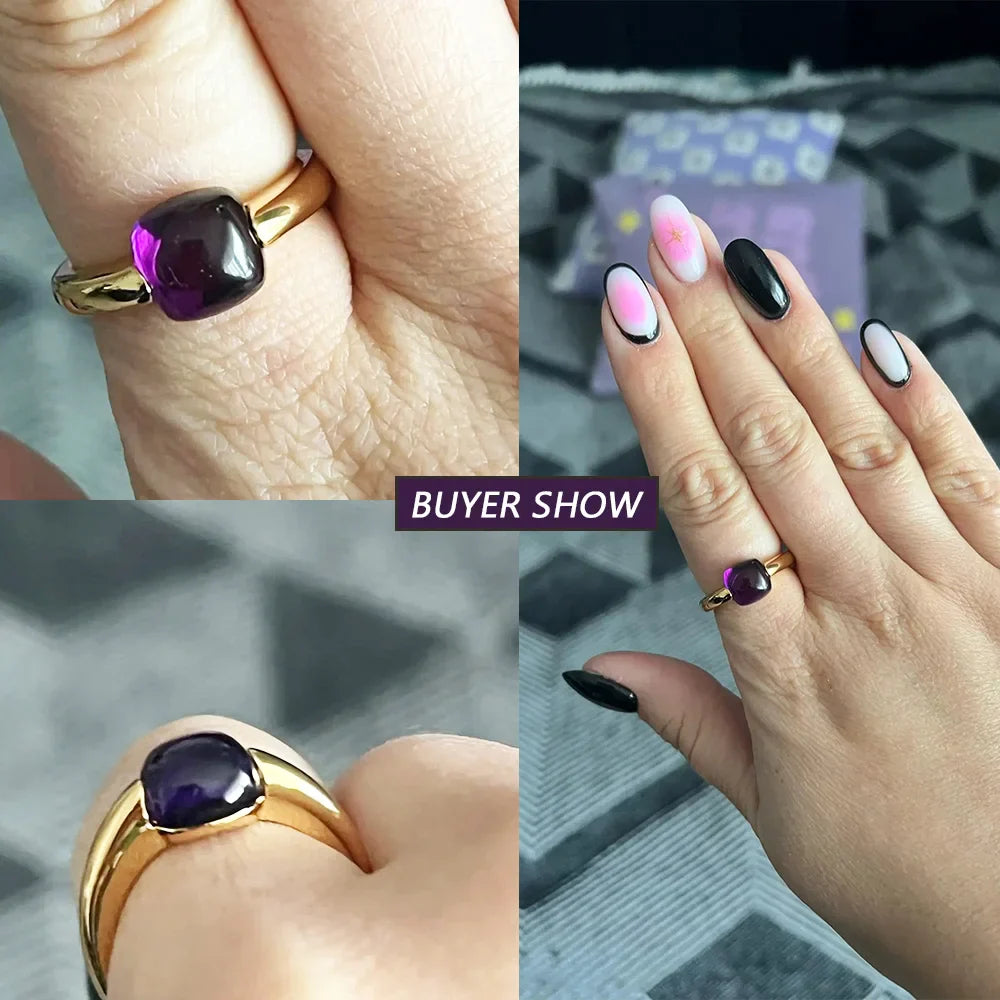 ALLNOEL Colorful Candy Gem Ring