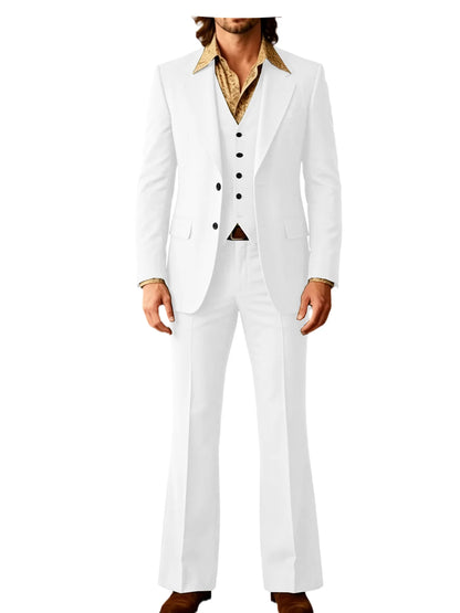 Retro Bell-Bottom Three-Piece Suit