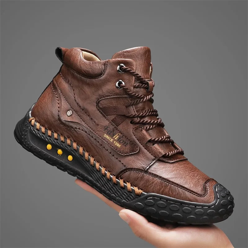 Microfiber Hand-stitched Retro Boots