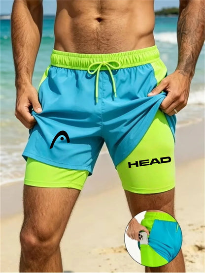 Double-Layer Stretch Fitness Shorts