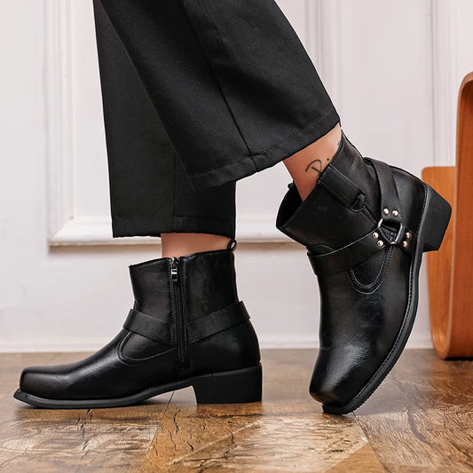 Genuine Leather Mid-calf Cowboy Boots