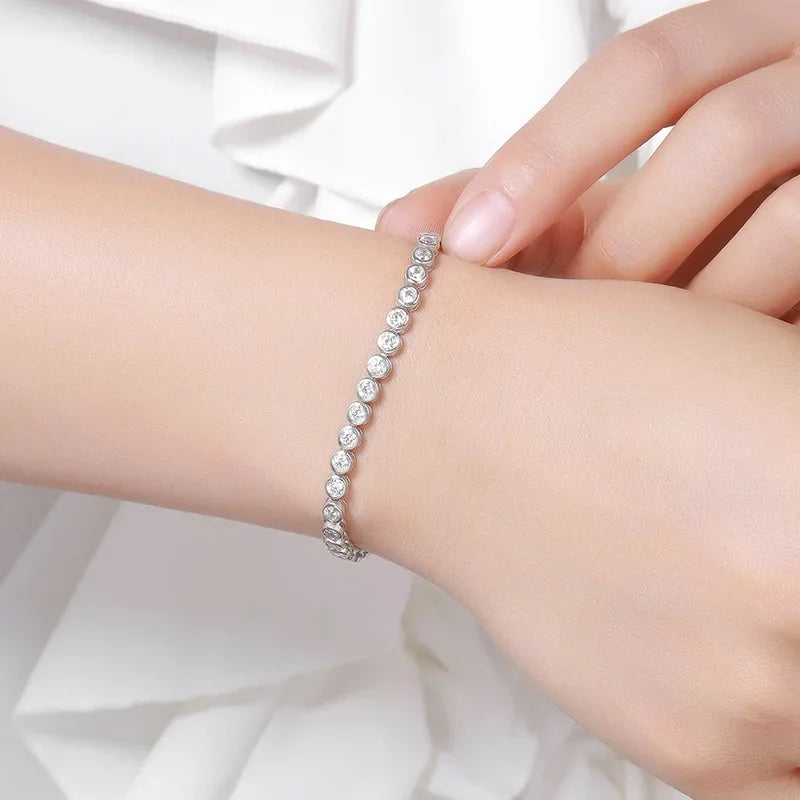 Moissanite Silver Tennis Bracelet