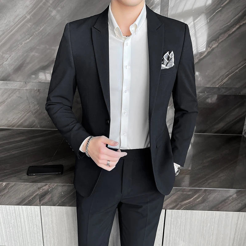 Slim-Fit Wedding Business Suit Set