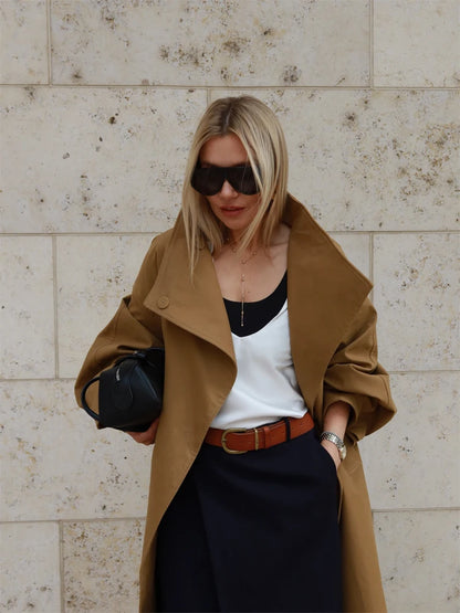 Stand Collar Long Trench Coat