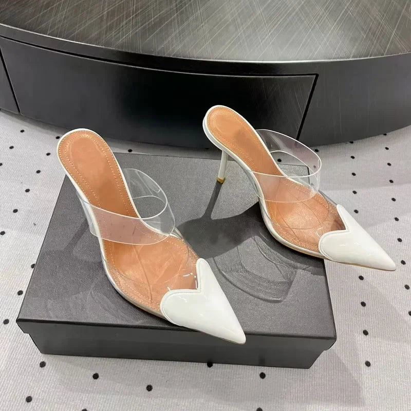 Transparent Heart Mules