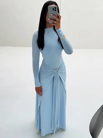 Elegant Ruched Maxi Dress