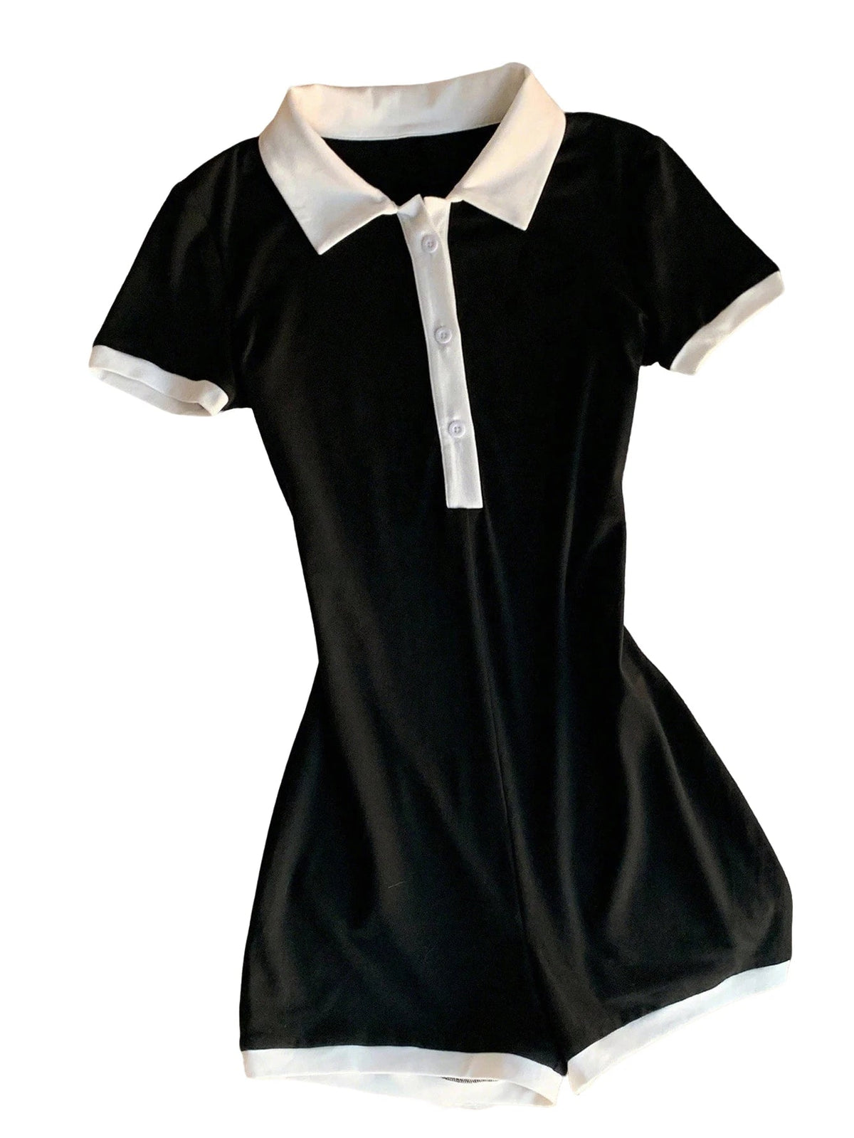 Short-Sleeve Slim Jumpsuit