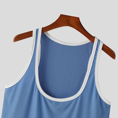 Patchwork Skinny Gym Tank Top