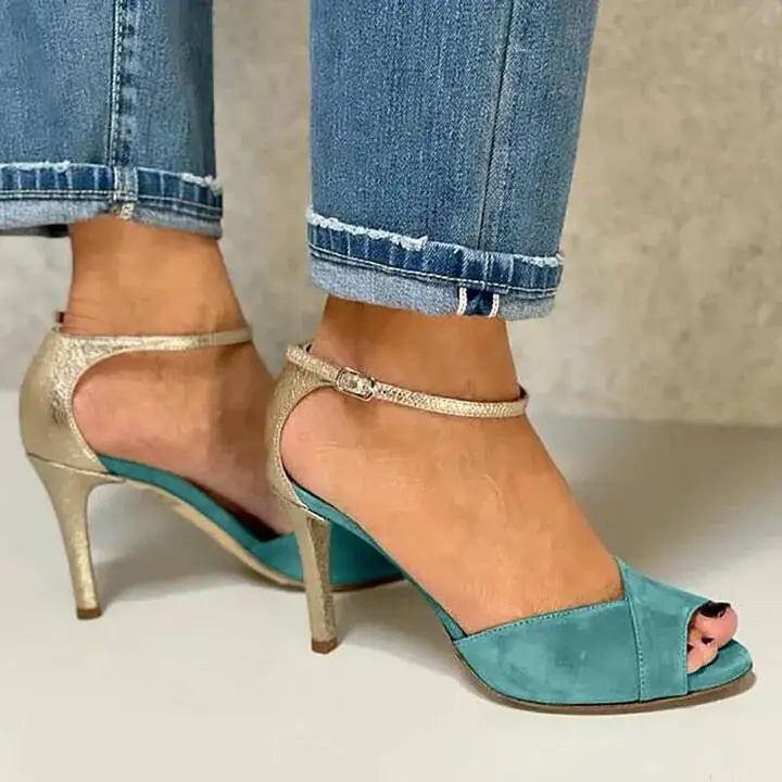 Chain Peep Toe Office Heels