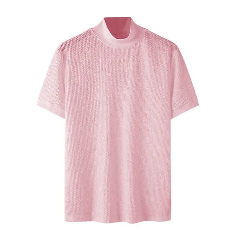 Textured High-Neck Korean Bottoming Tee