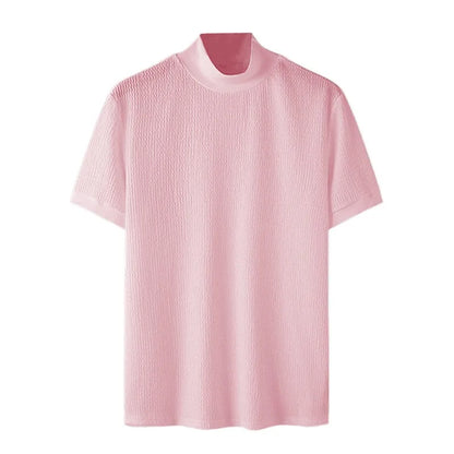 Textured High-Neck Korean Bottoming Tee