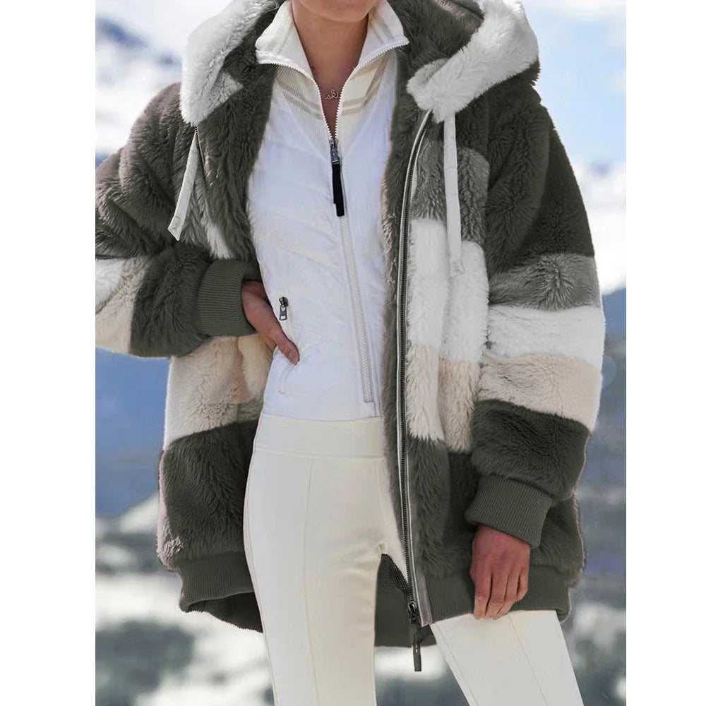 Spliced Hooded Zip Jacket