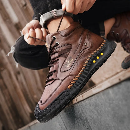 Microfiber Hand-stitched Retro Boots
