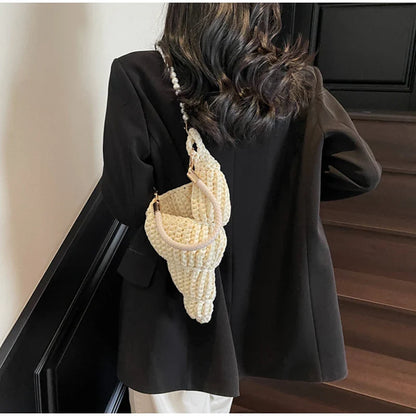 Hand-Woven Conch Pearl Chain Bag