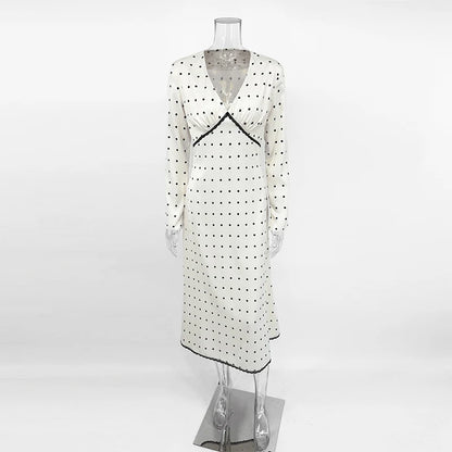 High-Waist Polka Dot Dress